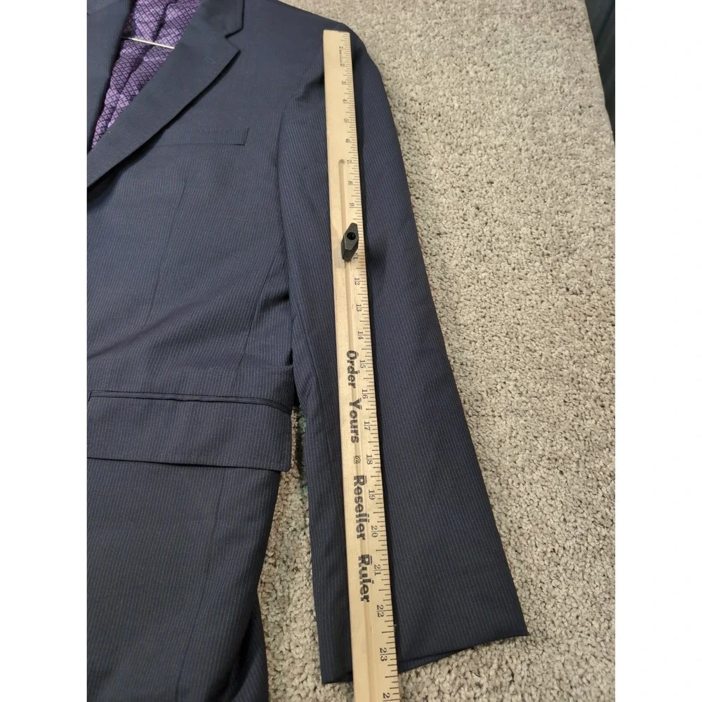 Ted Baker London Endurance Mens 42R Navy Blue Pinstripe 100% Wool Blazer TBA3121